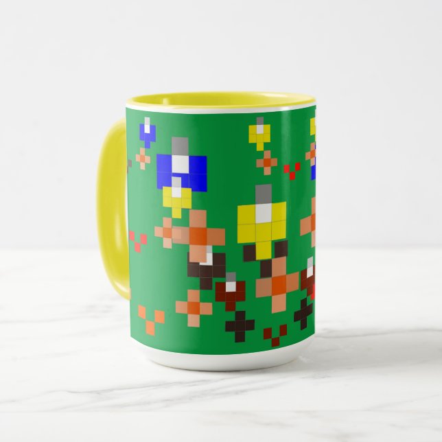 Caneca Impressionismo de Arte em Pixel - Lâmpadas do Verã (Frente Esquerda)