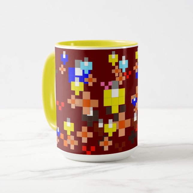 Caneca Impressionismo de Arte em Pixel - Lâmpadas do Verã (Frente Esquerda)