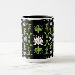 Caneca Impressões de Decoração de Casa Retro Art Nouveau
