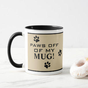 Caneca Impressões de Patas de Cachorro Fofo Tipografia Pa