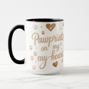 Caneca Impressões digitais no meu coração - Cor-de-rosa e