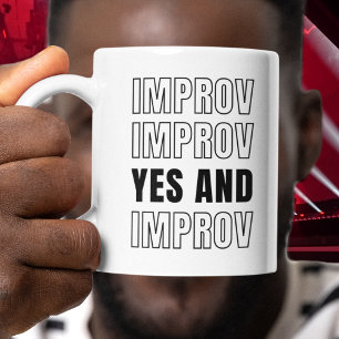 Caneca IMPROV SIM E Comédia de Improvisação Personalizáve