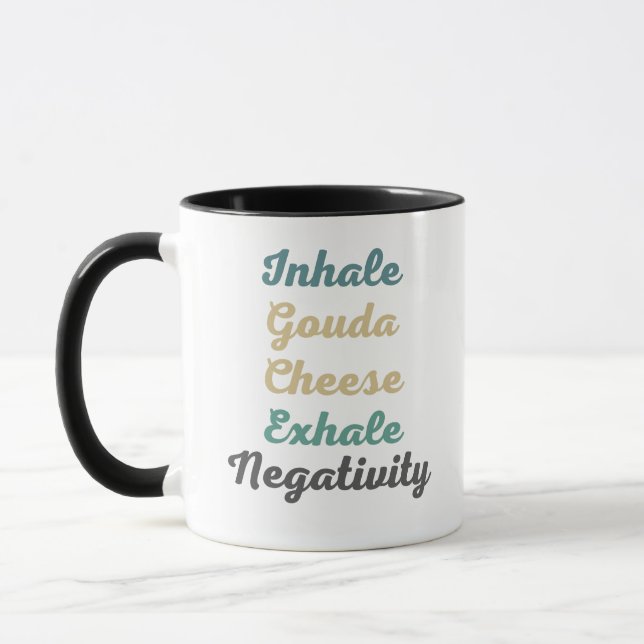 Caneca Inalar Mug de Negatividade do Queijo Gouda (Esquerda)