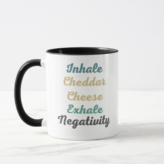 Caneca Inalar Negatividade de Exalação de Queijo Cheddar (Esquerda)