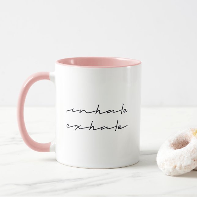 Caneca Inalar xale o Mug de cotação Inspiracional (Com Donut)