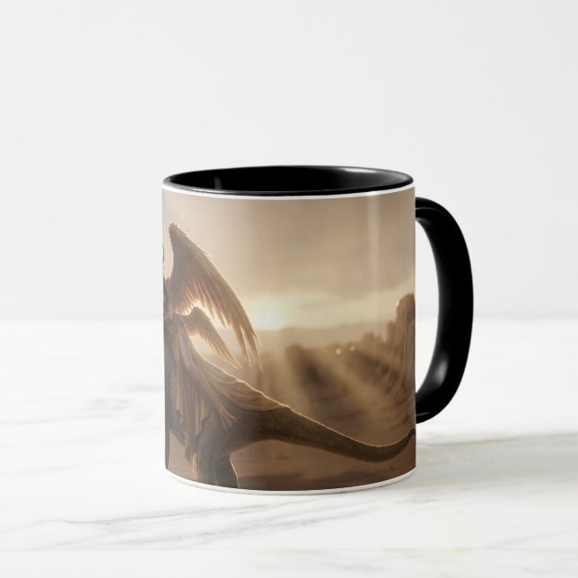 Caneca Inanna em estilo de história em quadrinhos com din (Frente Esquerda)