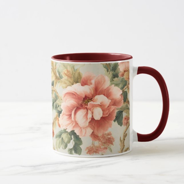Caneca Incríveis Flores, Folhas. Pintura (Direita)