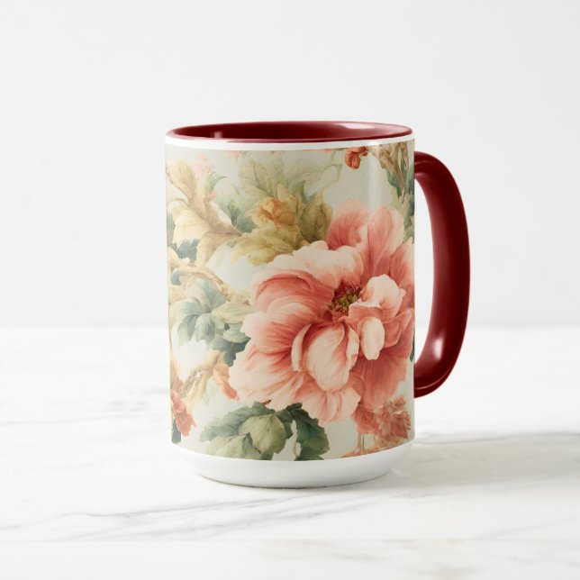Caneca Incríveis Flores, Folhas. Pintura (Frente Esquerda)