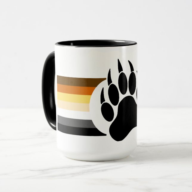 Caneca Incrível bandeira do Orgulho Urso com Pata (Frente Esquerda)