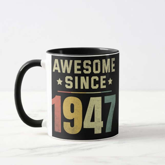 Caneca Incrível desde 1947 75º Aniversário Retro Men Wome (Esquerda)