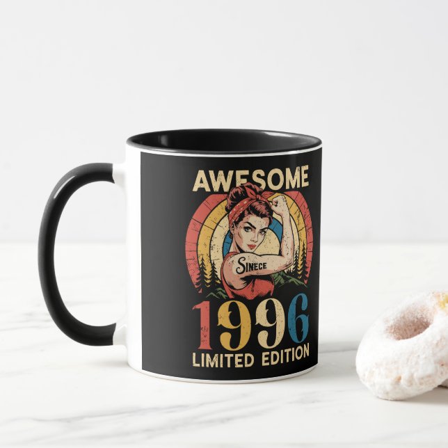 Caneca Incrível Desde 1996 Retro 30º Aniversário Feminino (Com Donut)