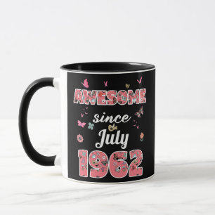Caneca Incrível desde julho de 1962 flores 1962 julho