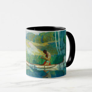 Caneca Índia: Chamada de Amor por Newell Convers Wyeth