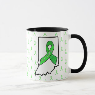 Caneca Indiana Lyme Disease Awarting Ribbon Coffee Mug