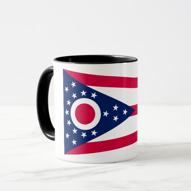 Caneca Indicador Ohio: A faixa do Estado de Buckeye (Frente Esquerda)