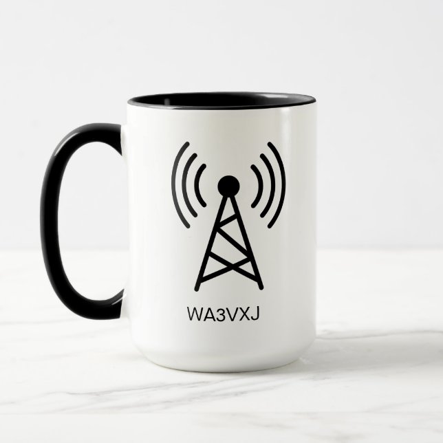 Caneca Indicativo de chamada rádio HAM personalizado Indi (Esquerda)