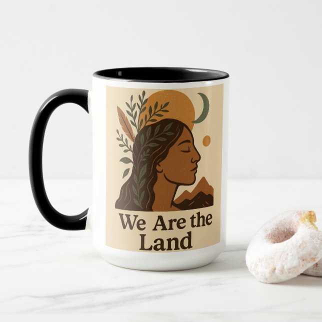 Caneca Indigenous Peoples’ Day Mug | Boho Earthy Coffee G (Com Donut)