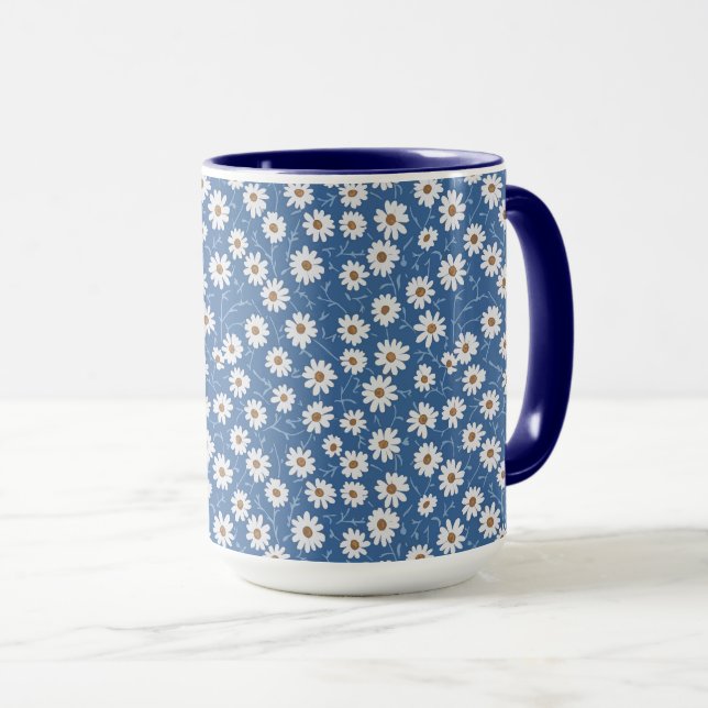 Caneca Índigo Sonho Margaridas (Frente Esquerda)