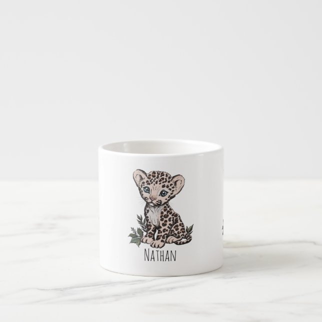 Caneca Infantil Menino Leopardo Fofo (Frente)
