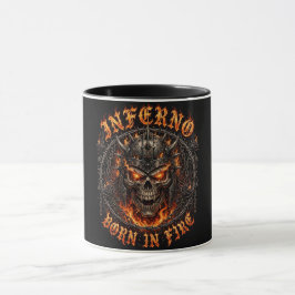 Caneca Inferno Nascido no Fogo Caveira de Demônio Ardente