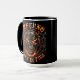 Caneca Inferno Nascido no Fogo, Caveira de Demônio Flamej