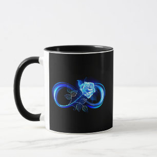 Caneca Infinidade brilhante com rosa azul