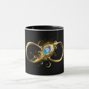 Caneca Infinidade com a pena Pavão de Ouro