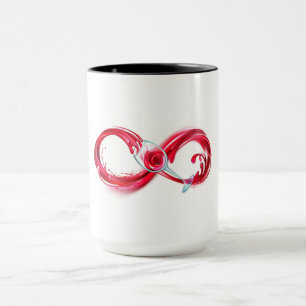 Caneca Infinidade com vinho tinto