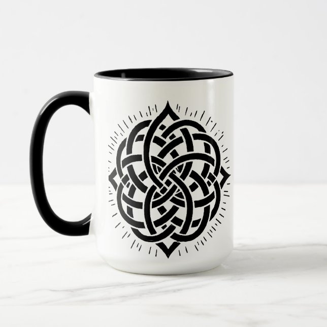 Caneca Infinite Harmony: Sacred Mandala Celtic Symbol Art (Esquerda)