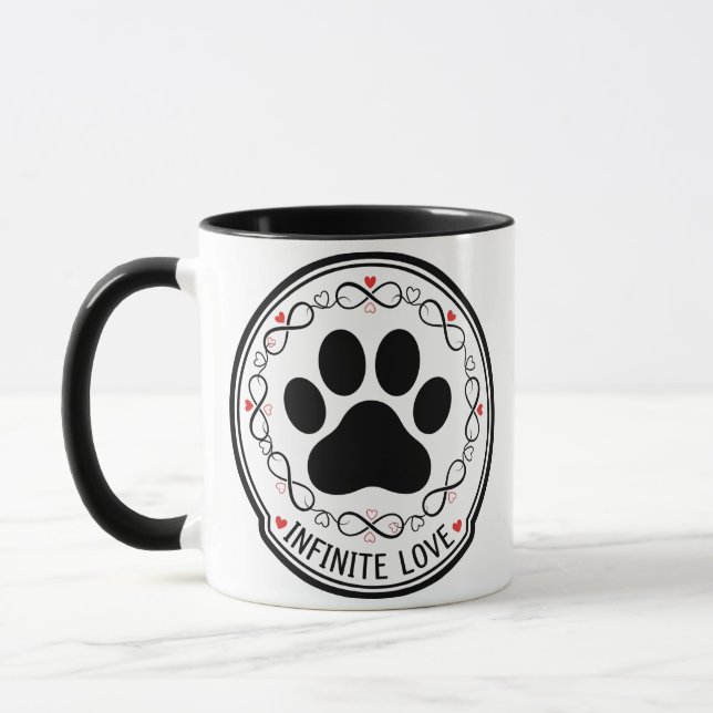 Caneca Infinite Love Paw Print Pet Memorial Mug (Esquerda)