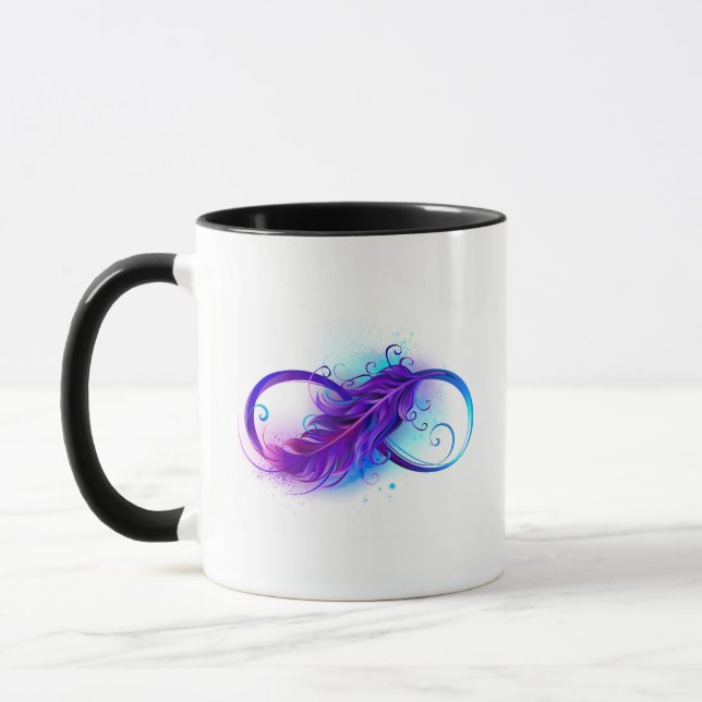 Caneca Infinito com Pena Roxa (Esquerda)