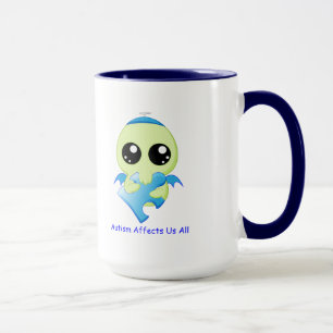 Caneca Influências do autismo - bebê Cthulhu