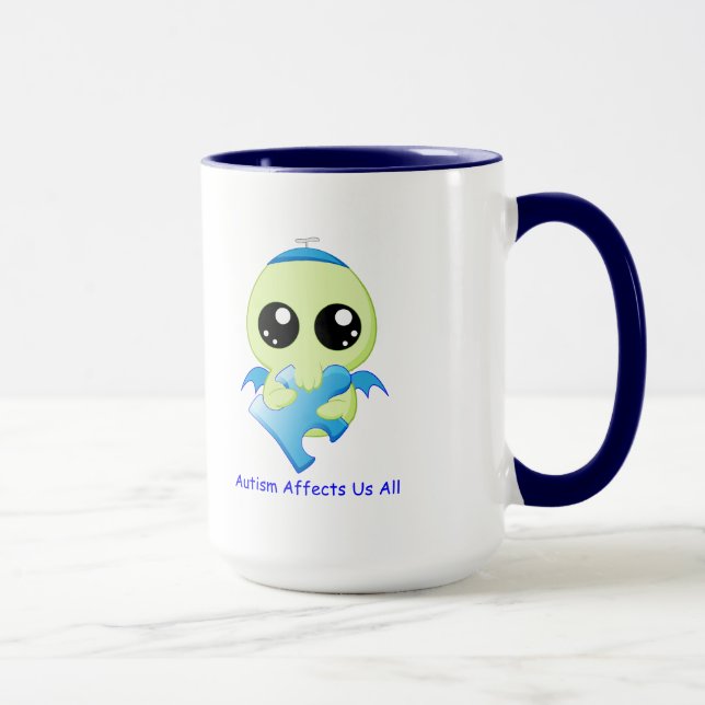 Caneca Influências do autismo - bebê Cthulhu (Direita)