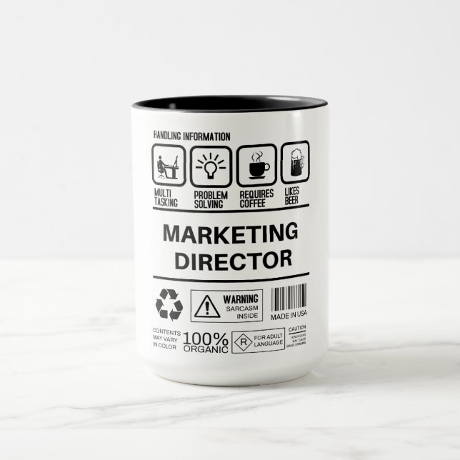 Caneca Informações de Processamento do Diretor de Marketi (Centro)