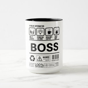 Caneca Informações de Tratamento de Chefe Engraçado