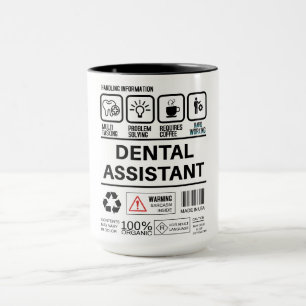 Caneca Informações de Tratamento do Assistente Dental Eng