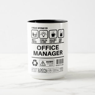 Caneca Informações de Tratamento do Office Manager Funny