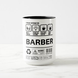 Caneca Informações sobre o manuseamento de barber engraça