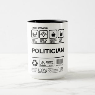 Caneca Informações sobre o Tratamento Político Engraçado