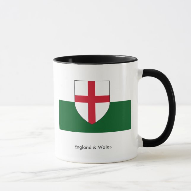 Caneca Inglaterra e País de Gales Mug - Shield em Branco  (Direita)