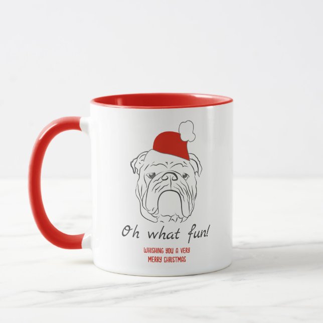 Caneca Inglês Buldogue Christmas (Esquerda)