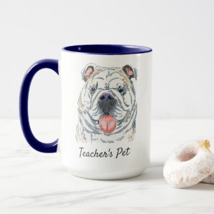 Caneca Inglês Bulldog Funny Ilustração Original
