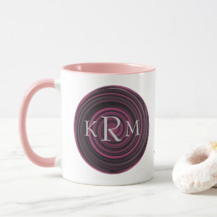 Caneca Iniciais de Monograma com Redemoinhos de Ameixa Pe