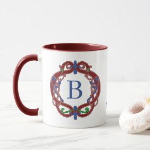 Caneca Iniciais de Monograma Nome Desenho Celta Personali