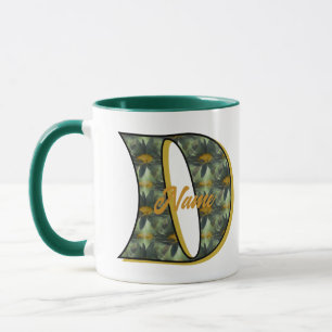 Caneca Inicial D Monograma Margarida Personalizado