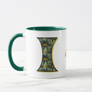 Caneca Inicial de Monograma de Margarida Personalizado I