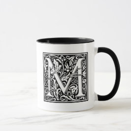 Caneca Inicial decorativa "M" da letra