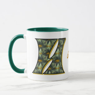 Caneca Inicial H Monograma de Margarida Personalizado