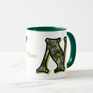 Caneca Inicial Monograma Daisy N Personalizado