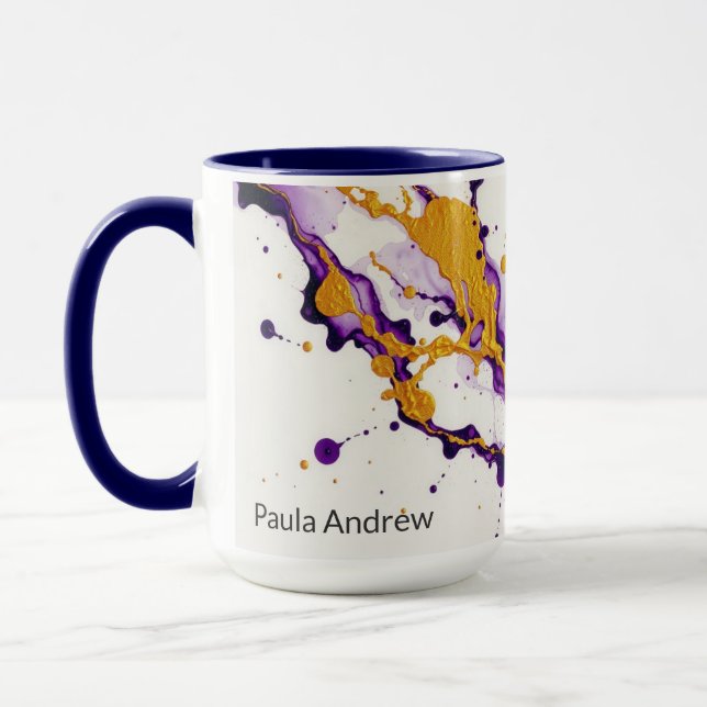 Caneca Ink & Gold Dance Fluid Motion Aesthetic (Esquerda)